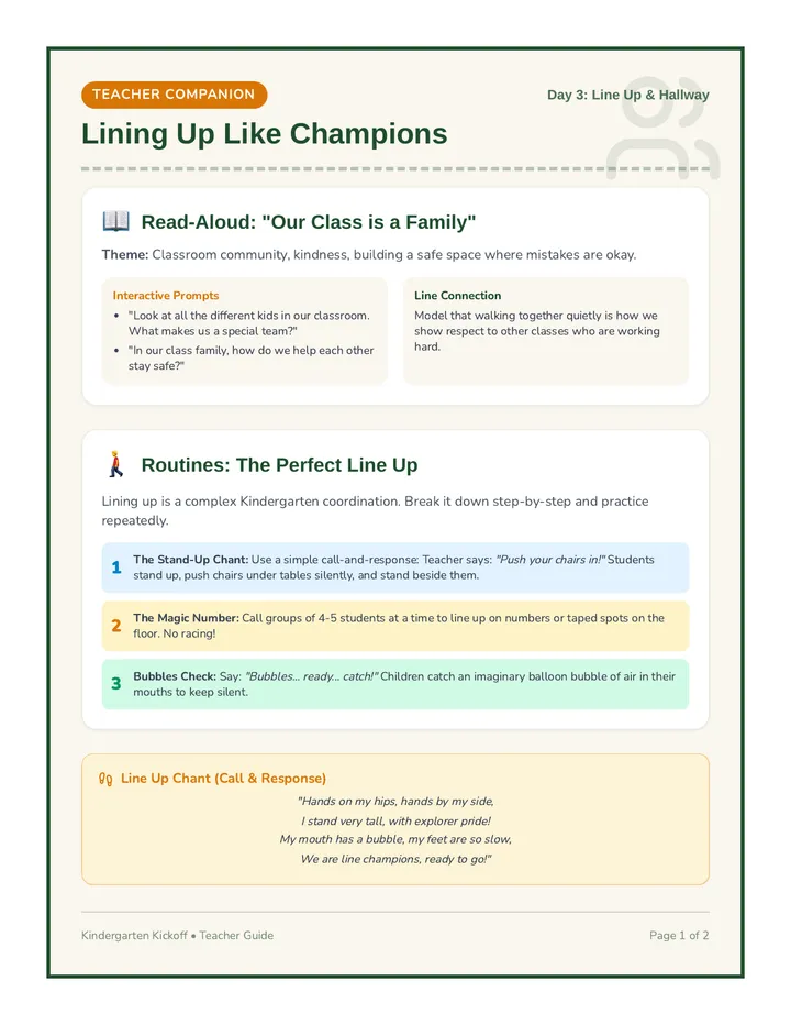Lining Up Champions Packet