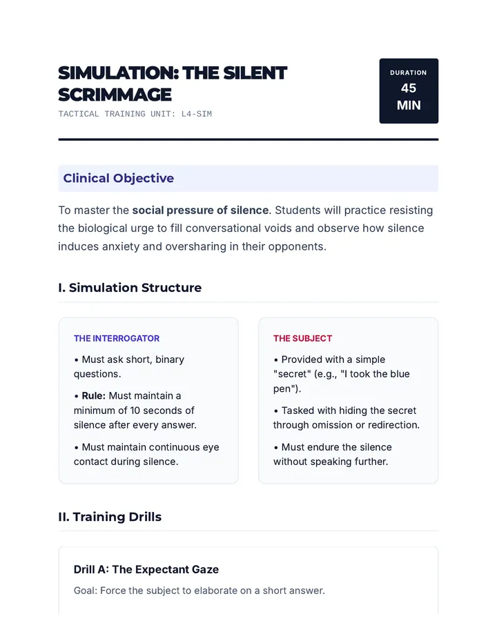 Silent Scrimmage Guide