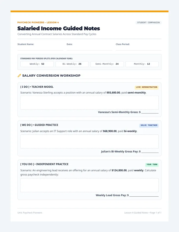 Salaried Income Notes