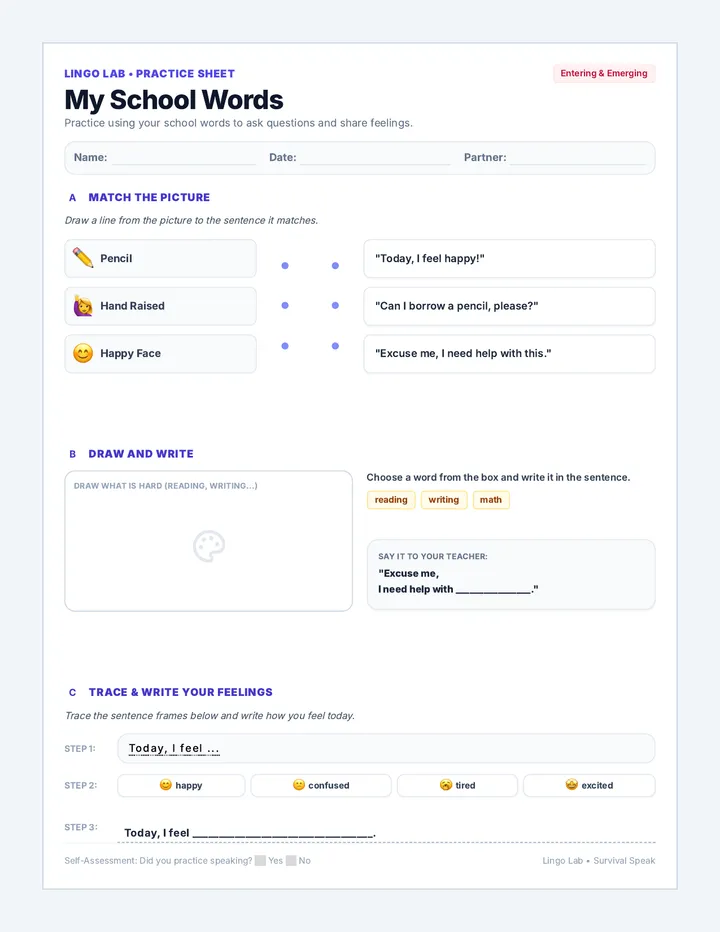 Survival Builder Worksheet