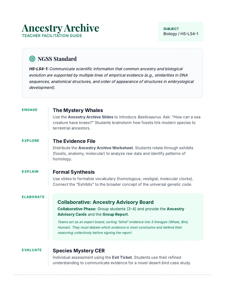 Ancestry Archive Teacher Guide