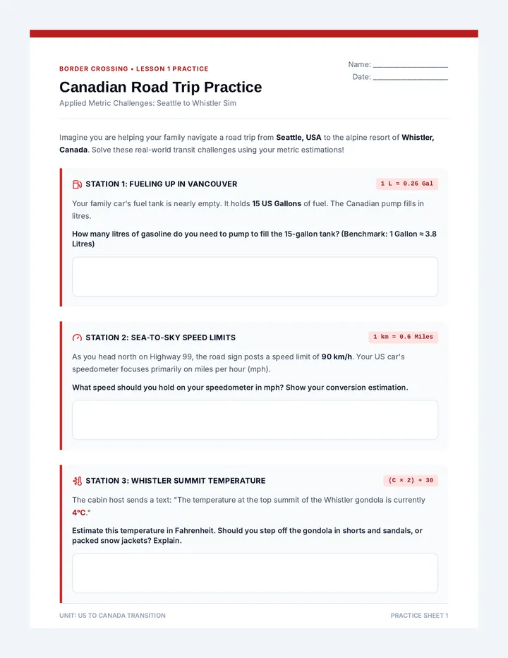 Canadian Road Trip Practice