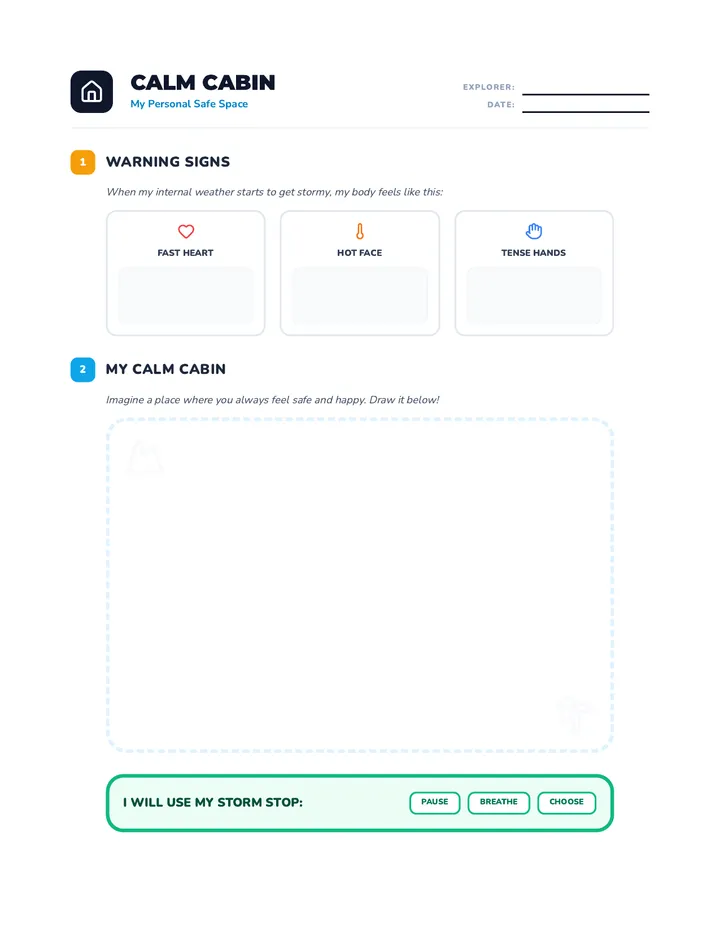 Calm Cabin Worksheet