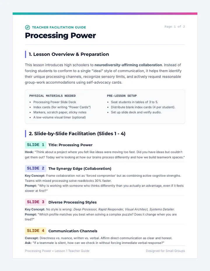 Processing Power Teacher Guide
