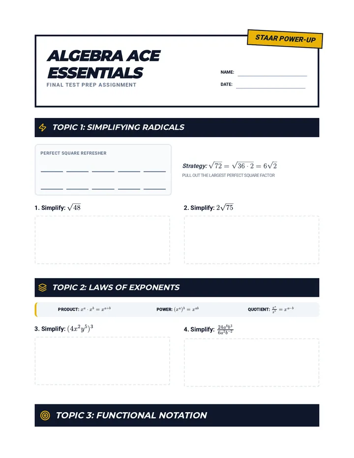 Algebra Ace Handout