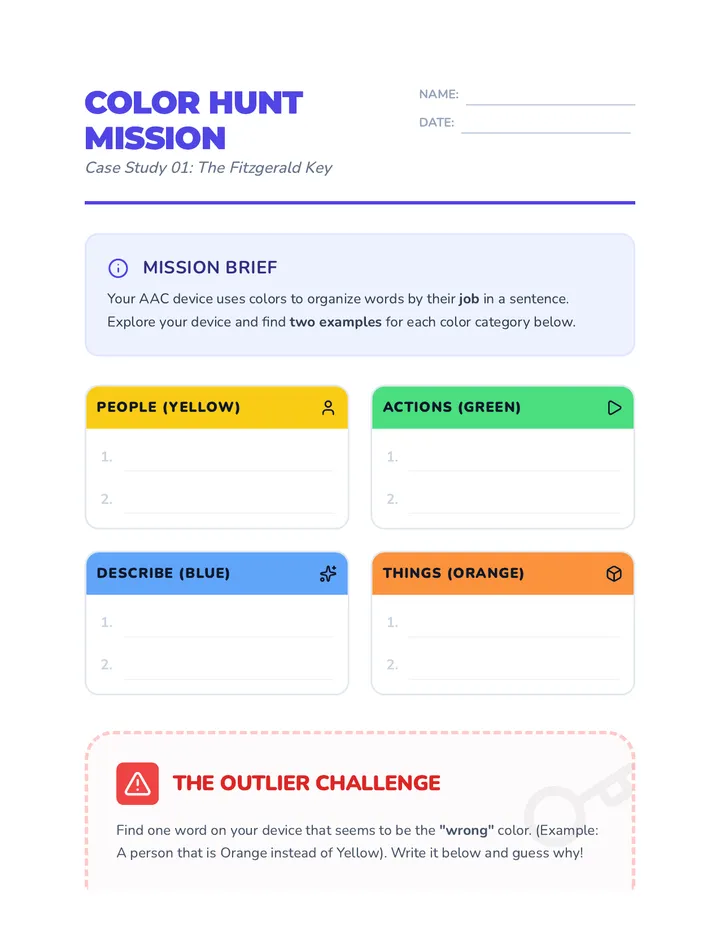 Color Hunt Worksheet
