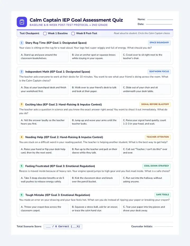 Baseline Outcome Assessment Quiz
