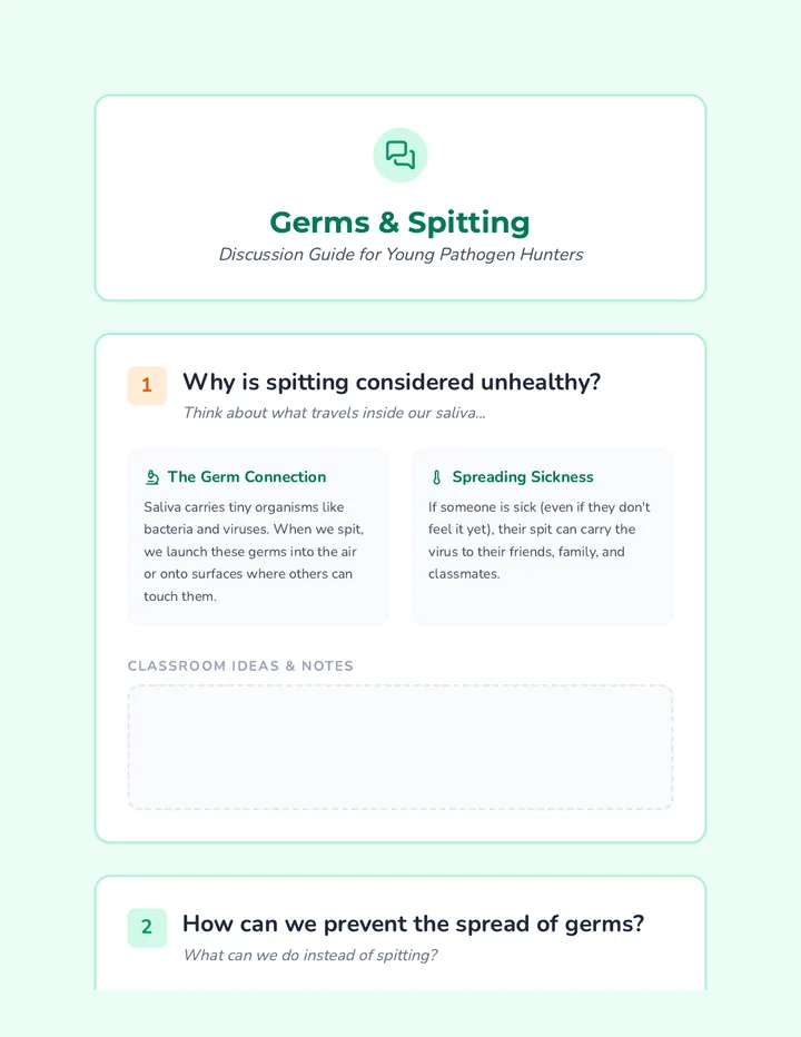 Germs and Spitting Discussion Guide