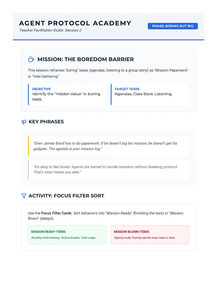 Boredom Barrier Teacher Guide