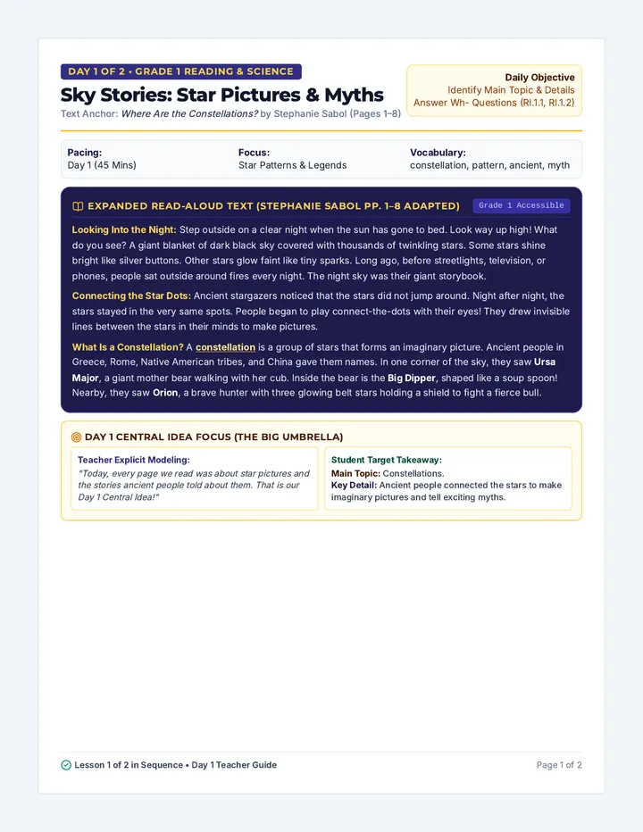 Sky Stories Teacher Guide