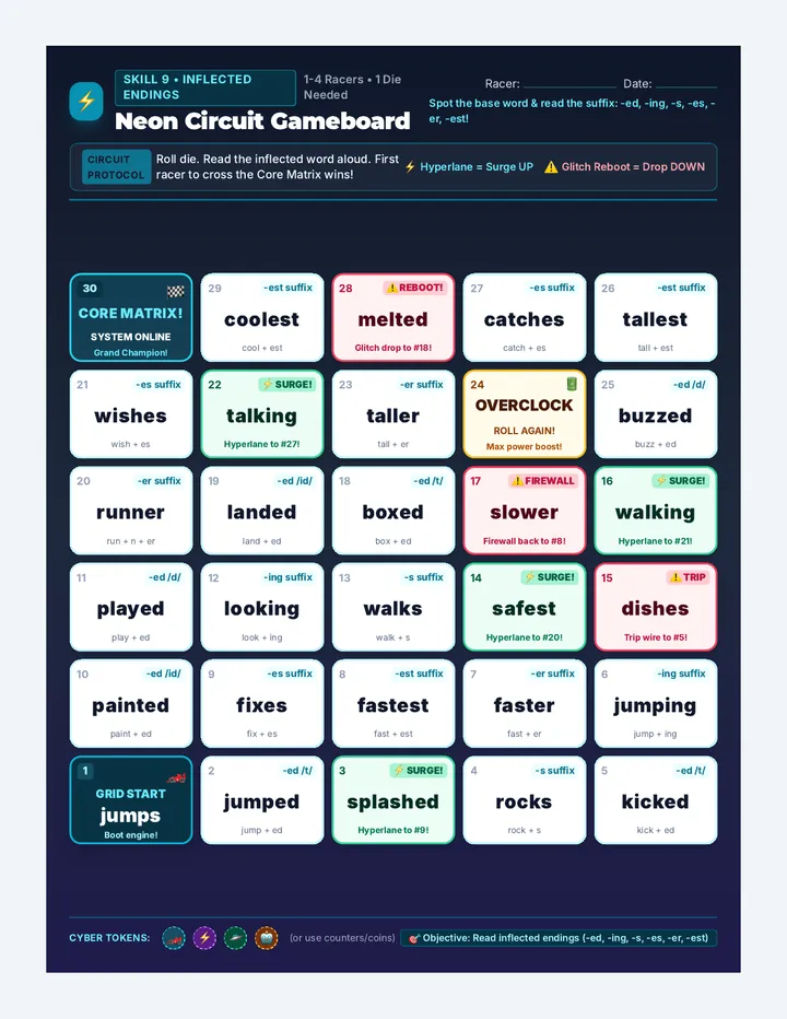 Neon Circuit Gameboard