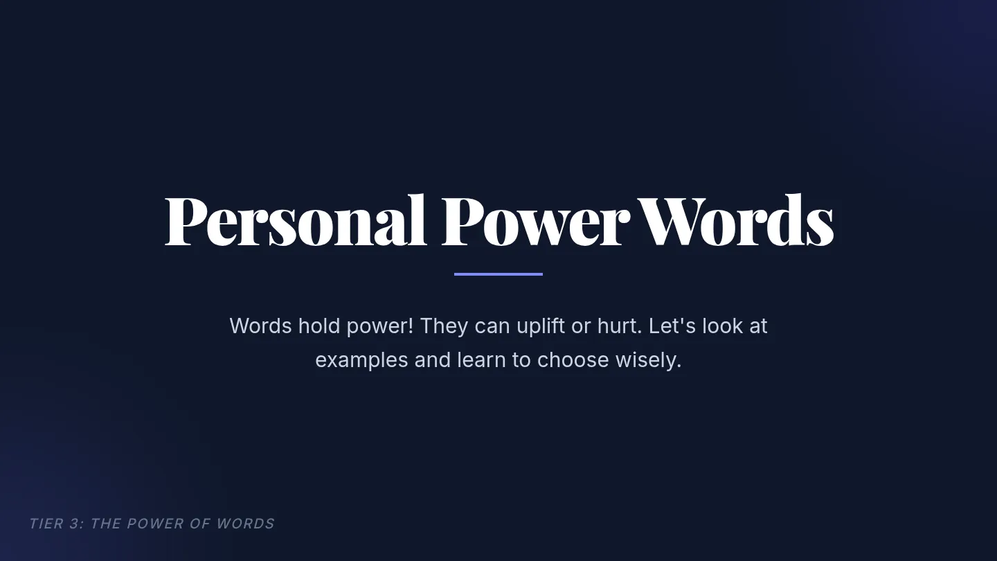 Personal Power Words Slides