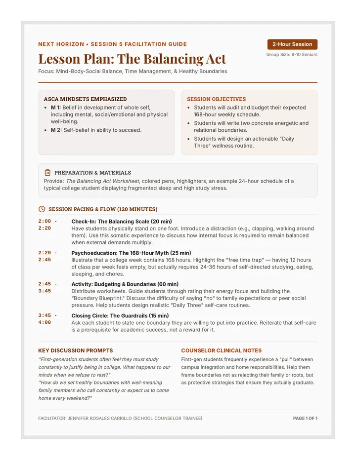 The Balancing Act Lesson Plan