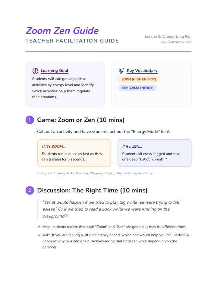 Zoom Zen Teacher Guide