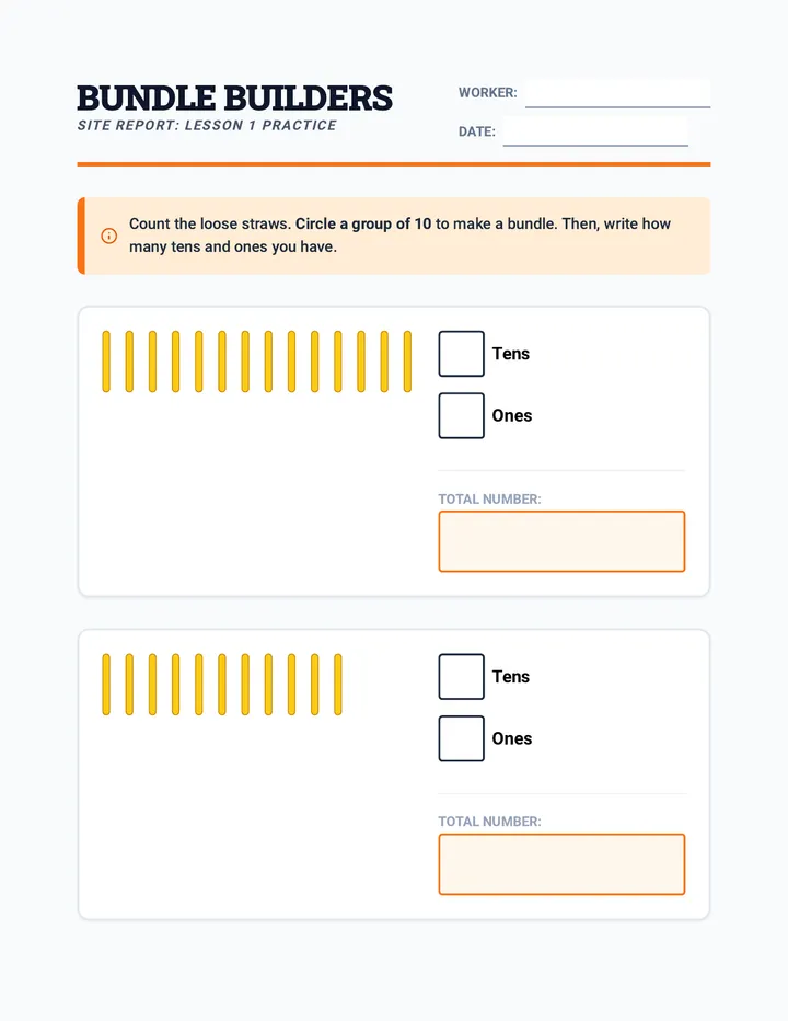 Straw Bundle Worksheet