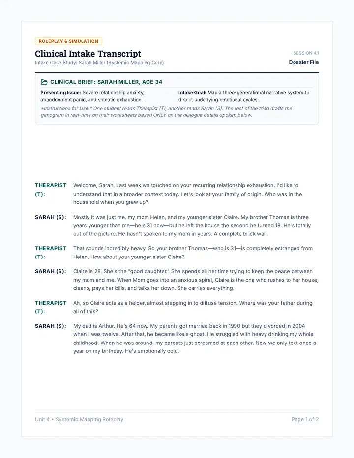 Systemic Mapping Clinical Script