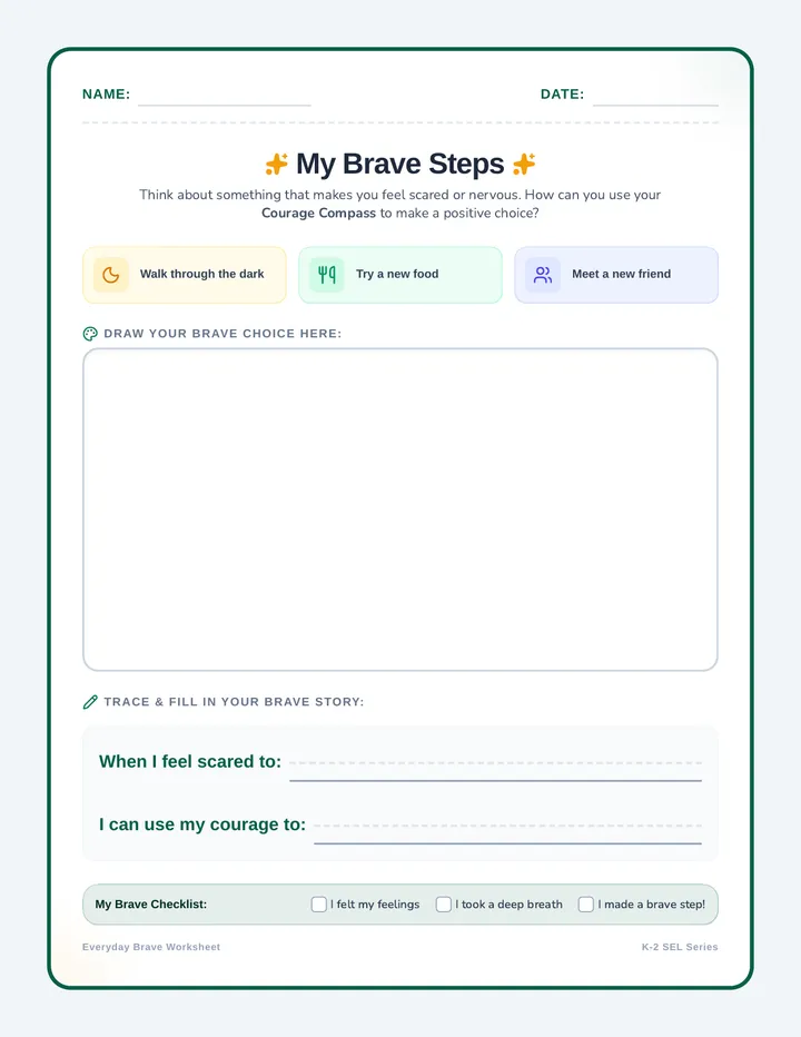 Brave Choices Worksheet