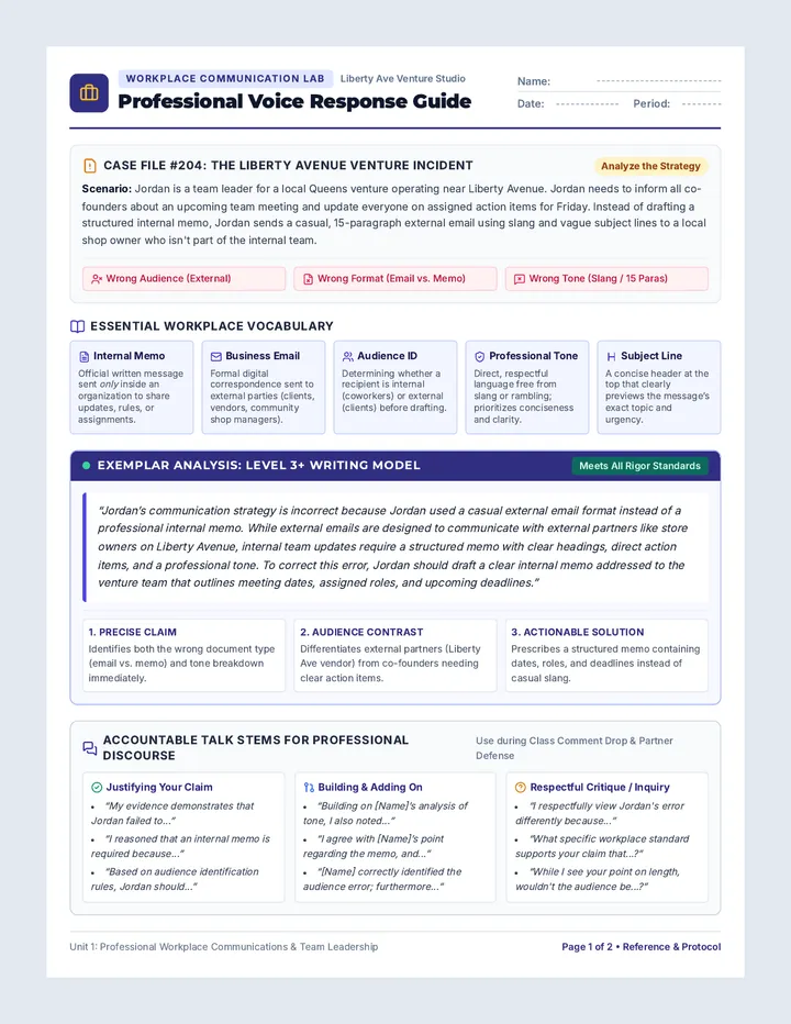 Memo Makeover Response Sheet