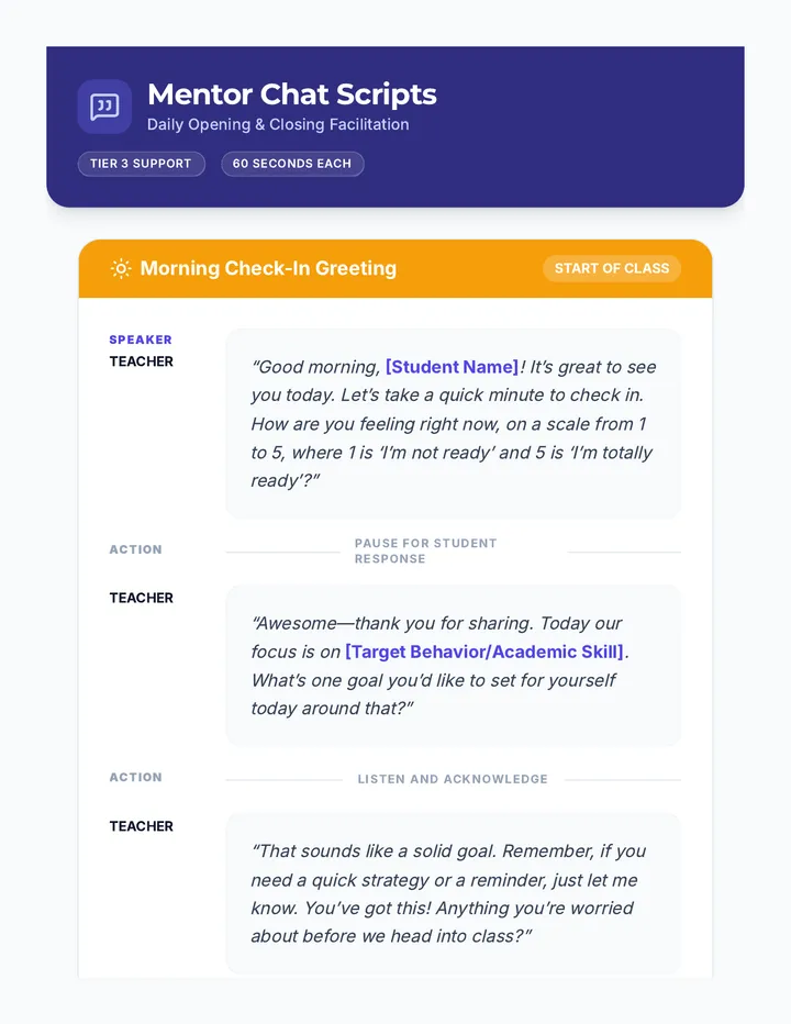 Mentor Chat Script