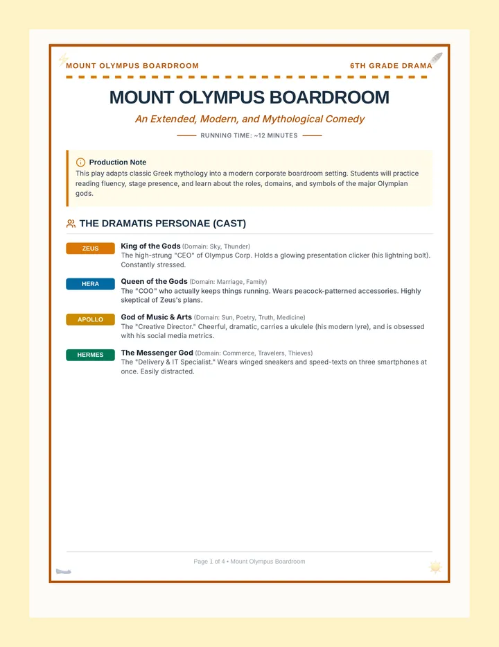 Mount Olympus Boardroom Script