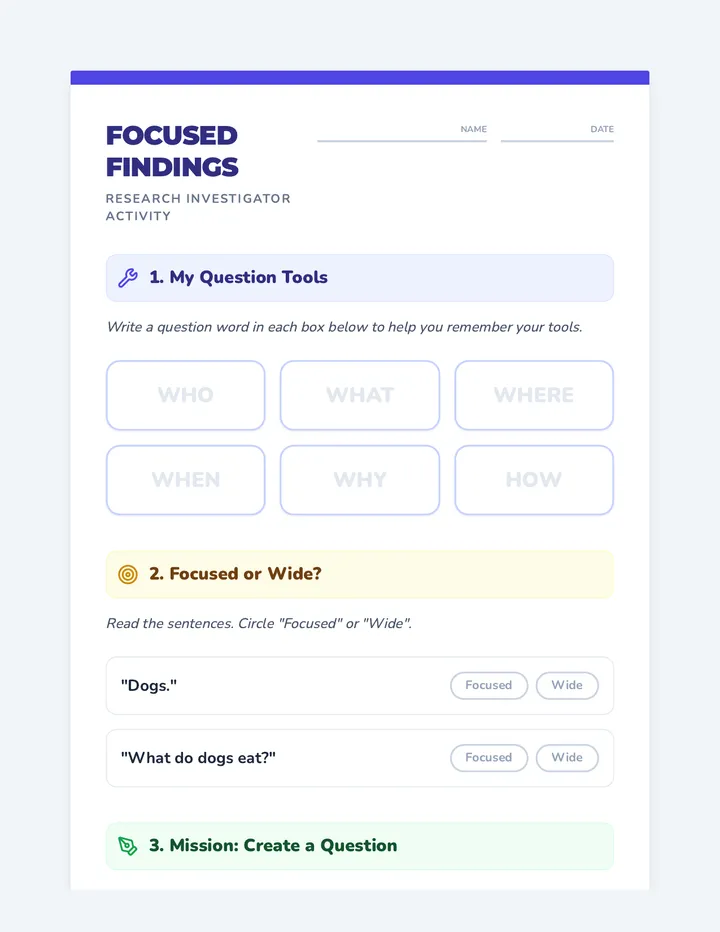 Focused Findings Worksheet
