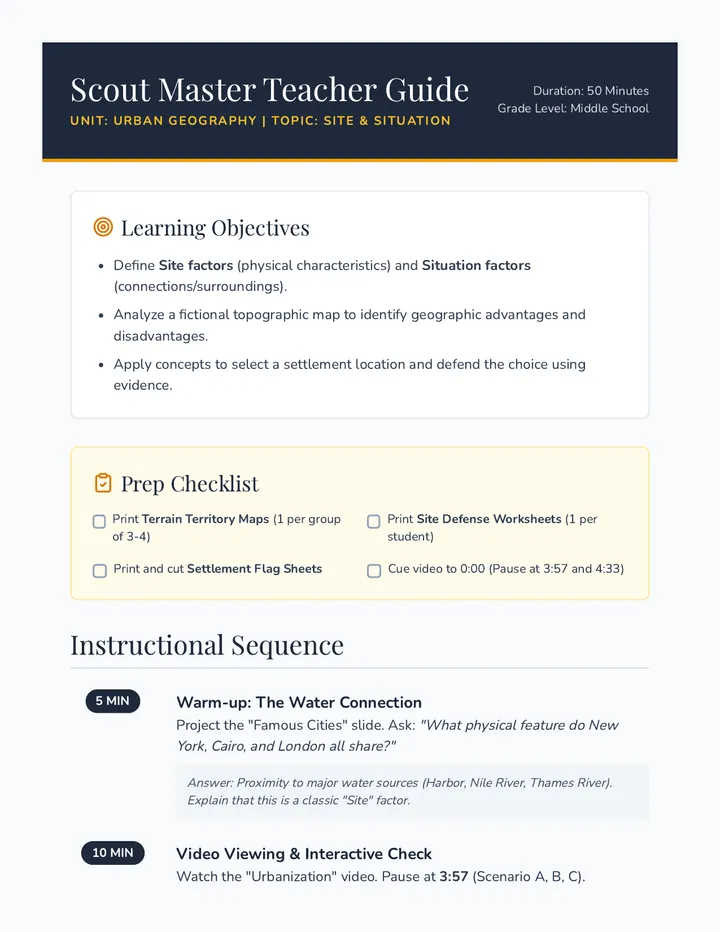 Scout Master Teacher Guide
