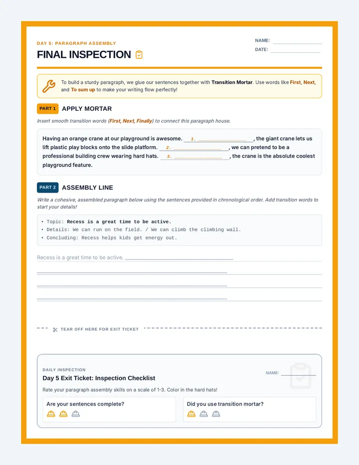 The Final Inspection Worksheet