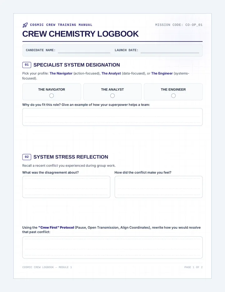 Crew Chemistry Logbook
