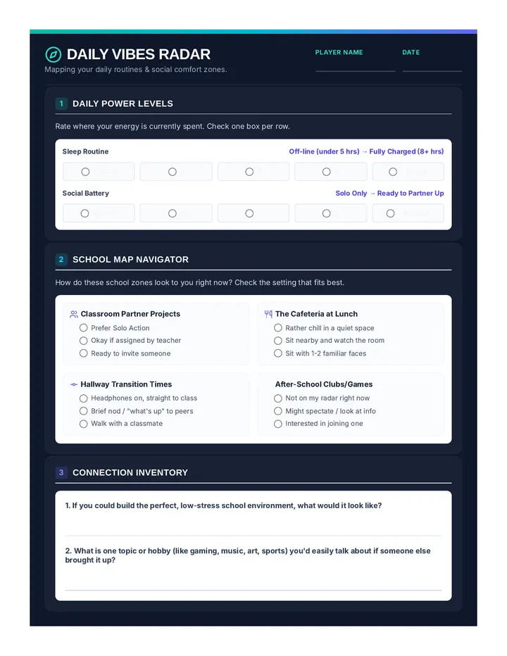 Daily Vibes Worksheet