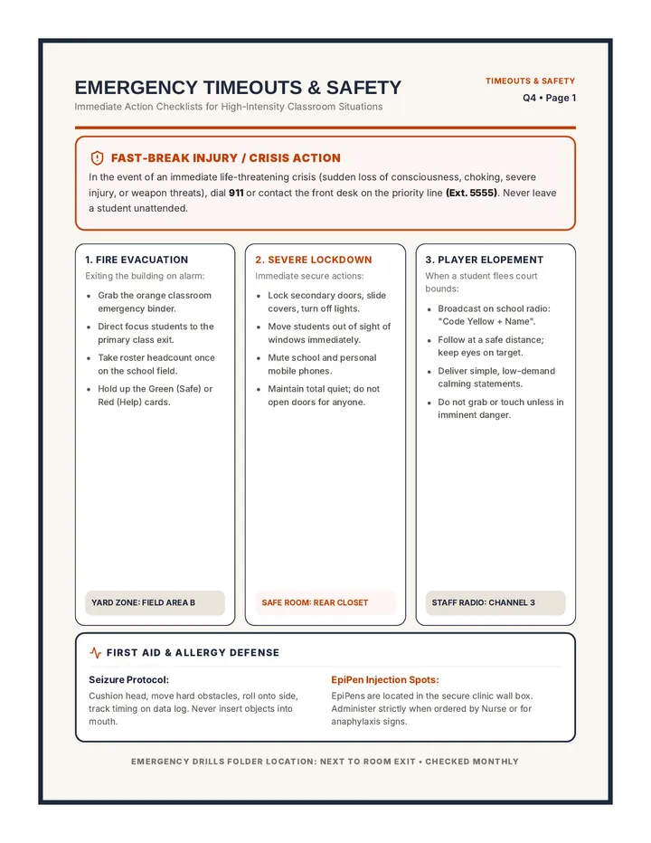 Para Emergency and Contacts Guide