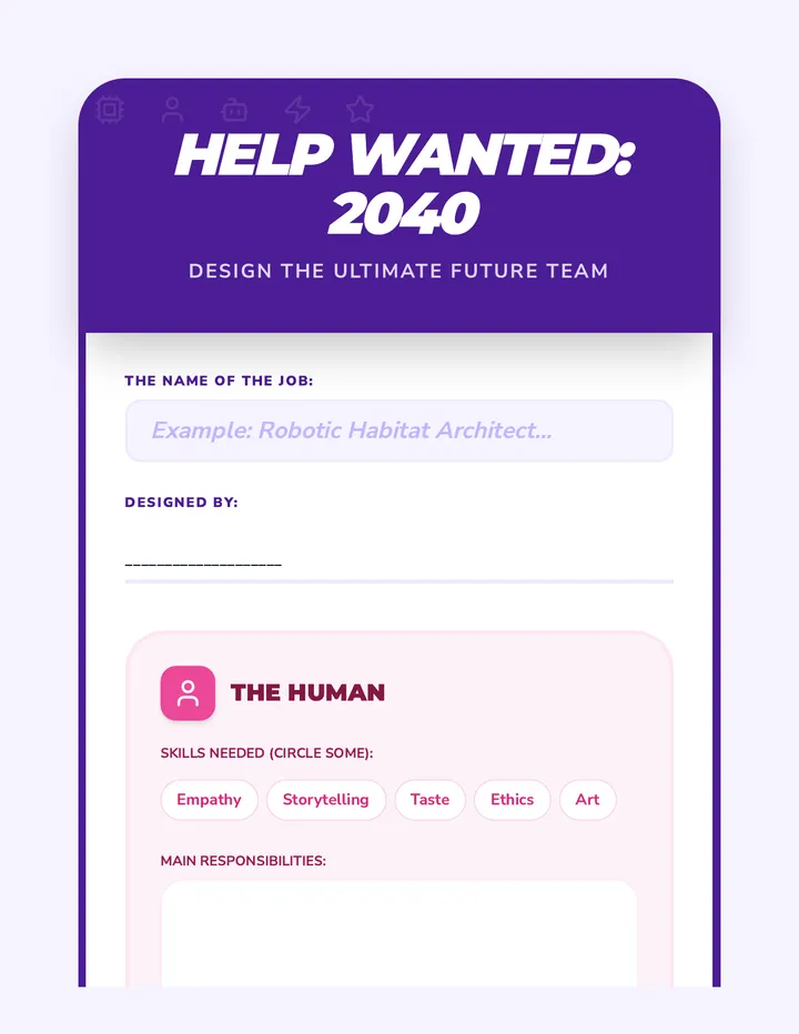 Future Job Poster Worksheet