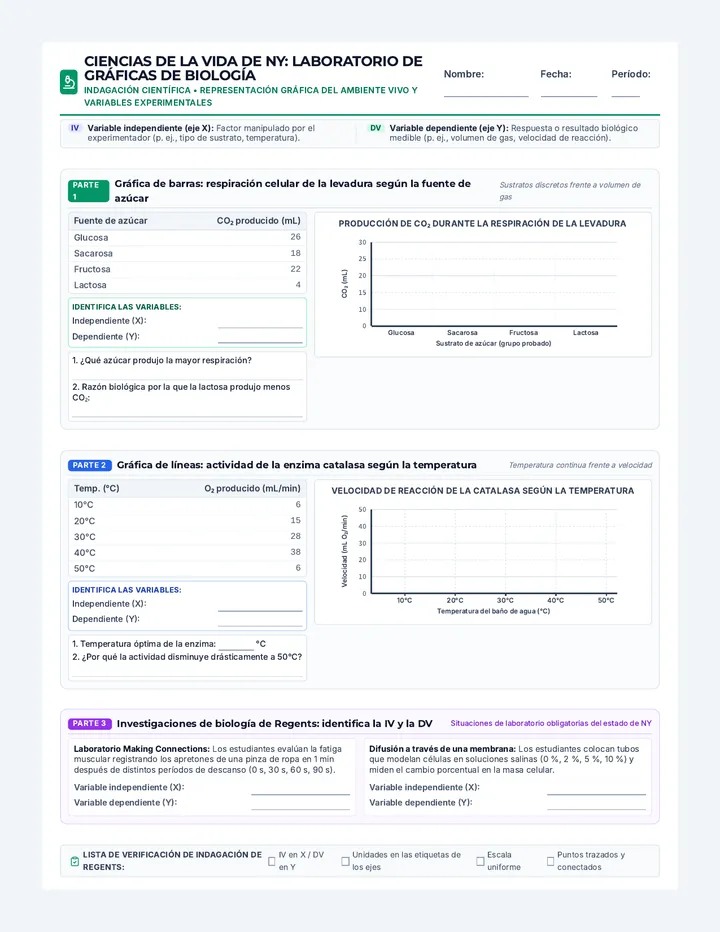 Life Science Graph Lab Practice Worksheet