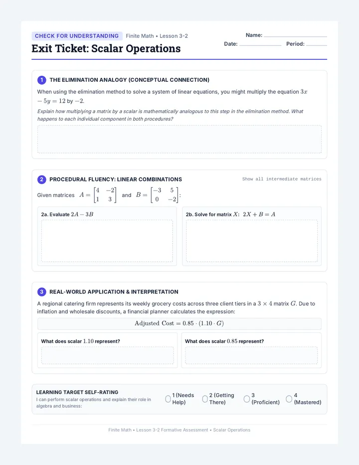 Scalar Operations Exit Ticket