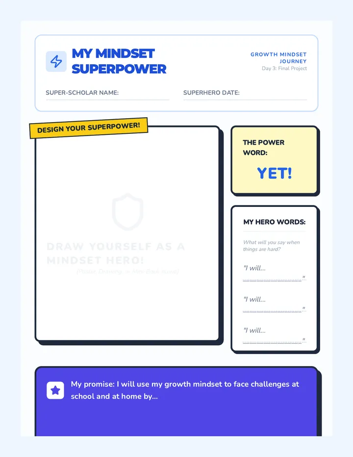 Growth Mindset Superpower Project Guide