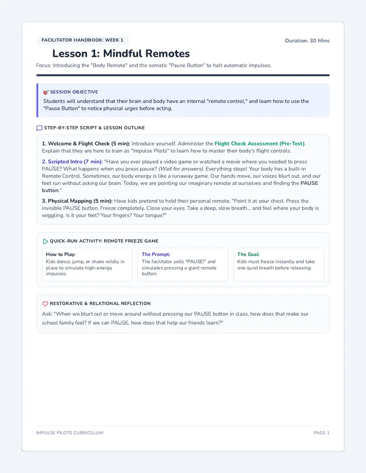 Pilot Facilitator Handbook