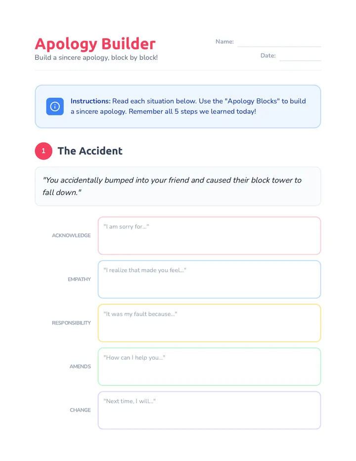 Apology Builder Worksheet