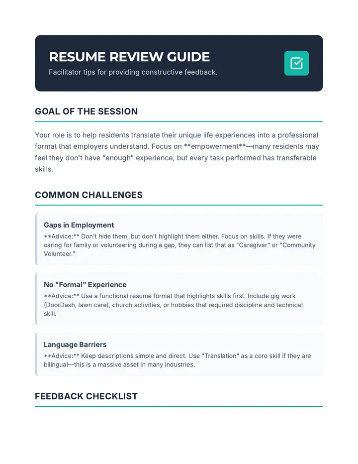 Resume Review Guide