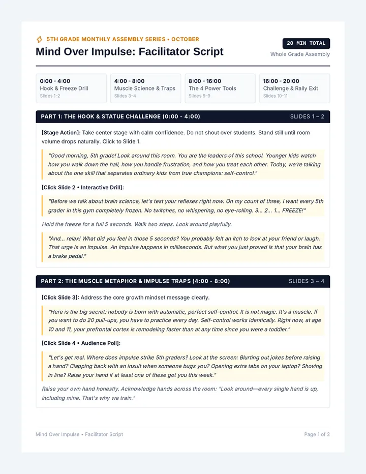 Mind Power Facilitator Script