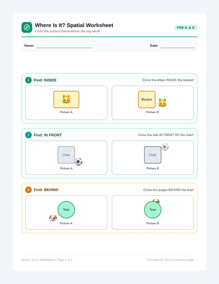 Spatial Scout Practice Worksheet