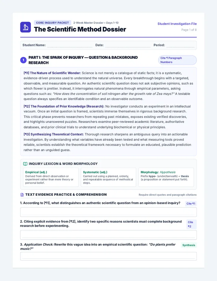 Method Detectives Student Packet