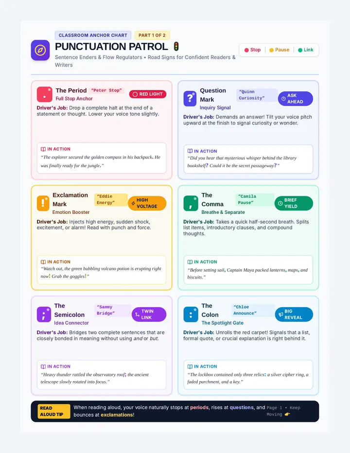 Punctuation Patrol Chart