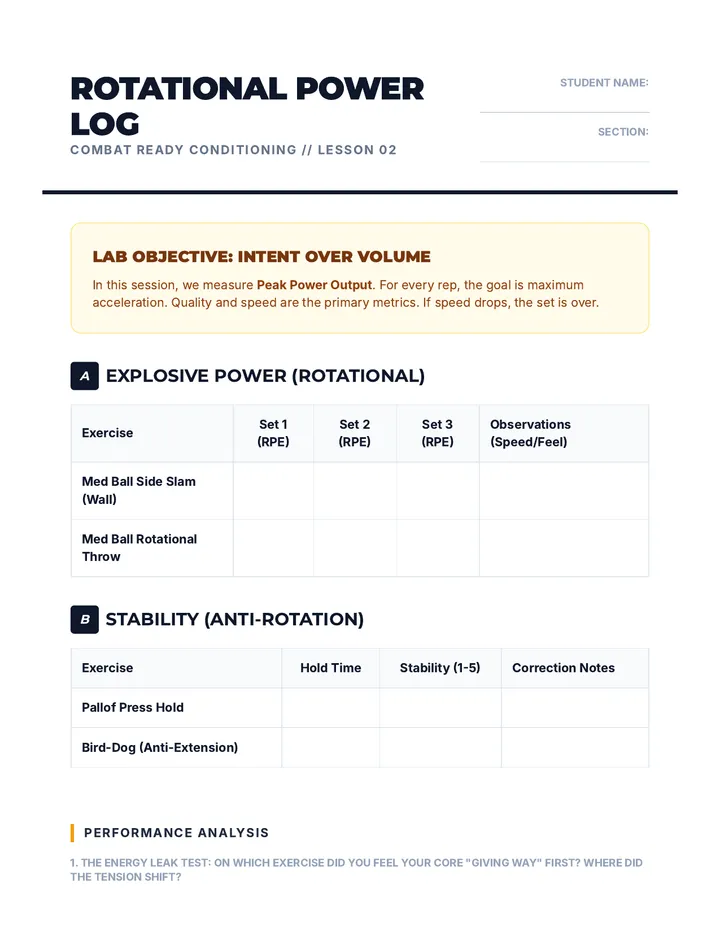 Rotational Power Log