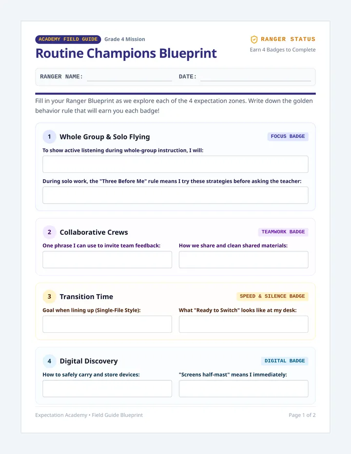 Routine Champions Worksheet