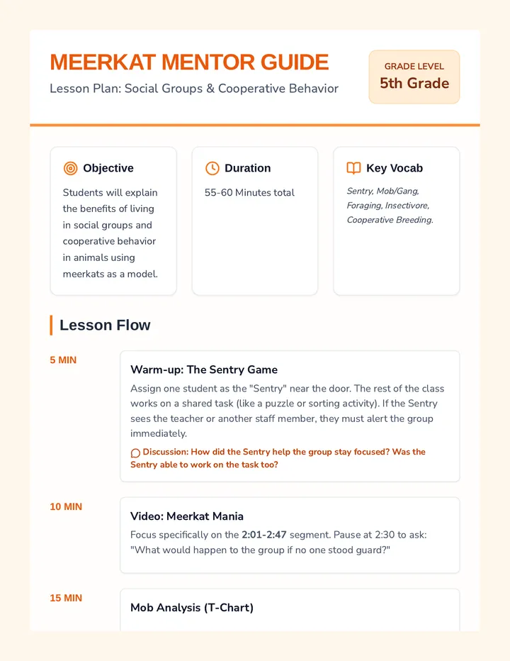 Meerkat Mentor Guide Teacher Resource