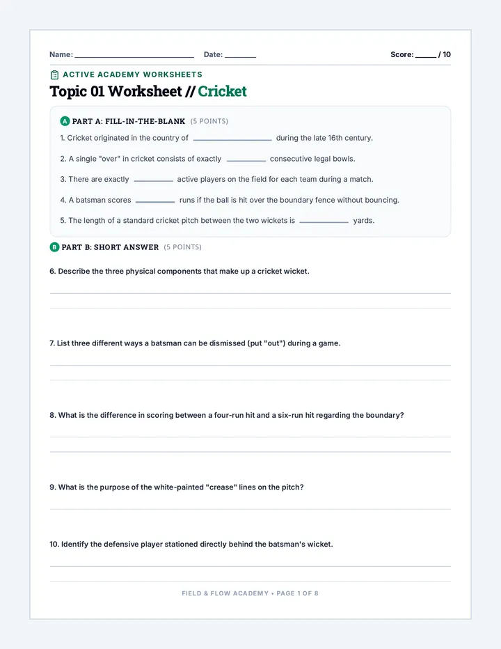 Field and Flow Worksheets