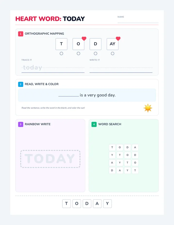 Time and Place Practice Pages Set 5