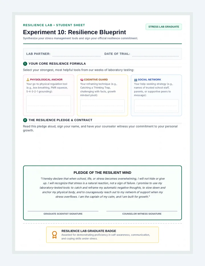 Resilience Contract Worksheet