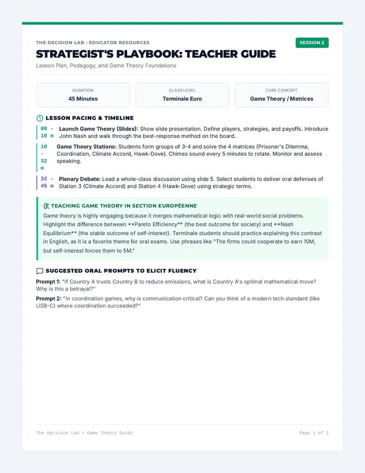 Strategists Playbook Teacher Guide