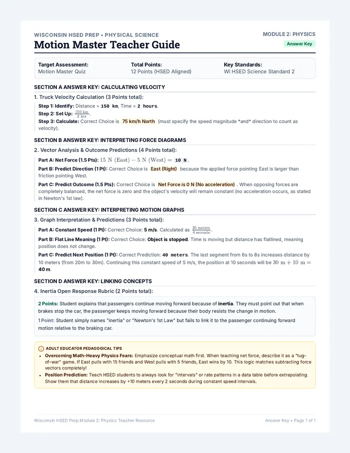 Motion Master Teacher Guide