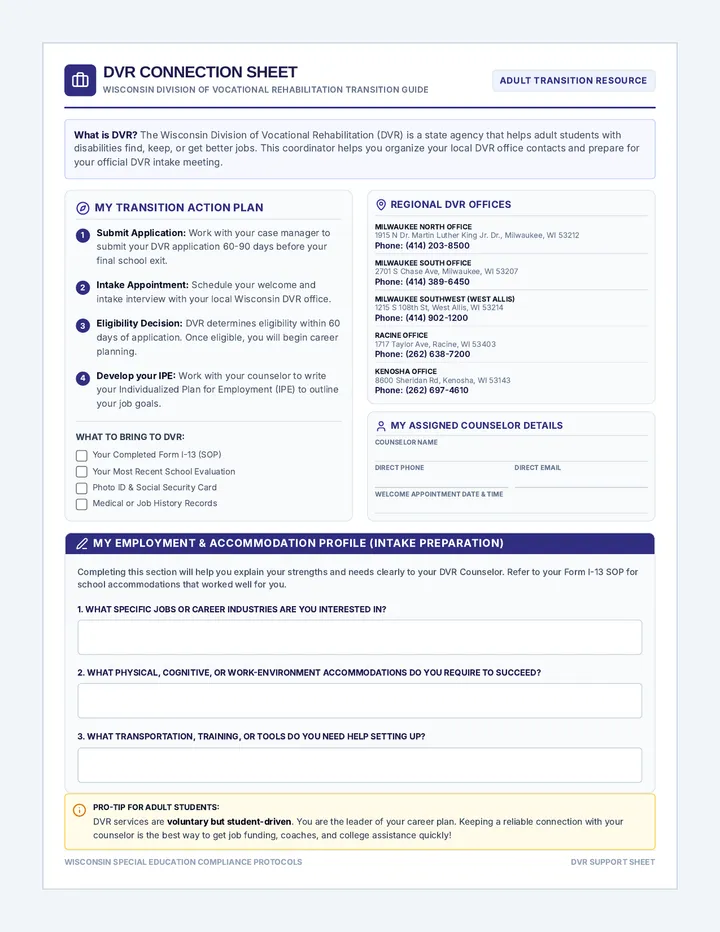 IEP DVR Connection Sheet
